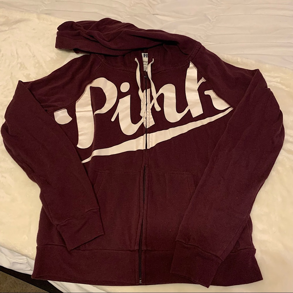 PINK Maroon Zip Up Jacket